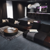 Moody living room with Lago Quartzite LM49 floors from the Art Select collection