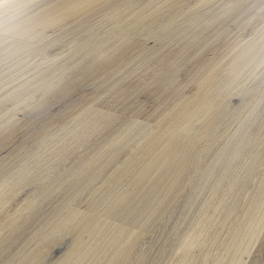 Van Gogh Canadian Nude Oak mid brown LVT flooring laid in an angled pattern